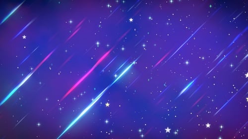 Vibrant Neon Stars and Streaks Dynamic Motion Background
