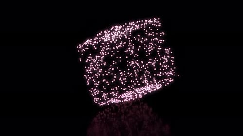 Abstrakte geloopte Animation würfelförmige Kugeln Animation Glühen rote Farbe