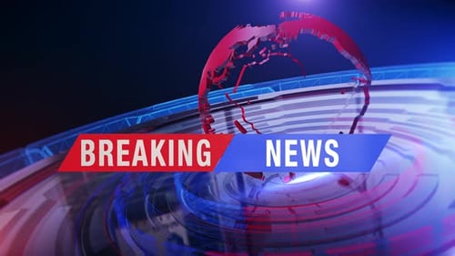 Breaking News-Banner vor einem Digital Globe Network Looped A10