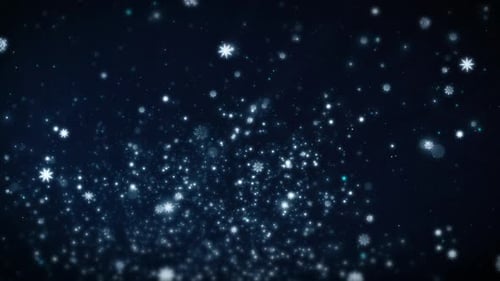 Sparkling Snowflakes and Glitter Particles Festive Winter Background