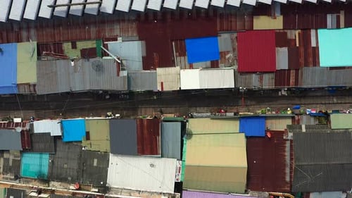 Maeklong Train Market Talad Rom Hub Ratchaburi Thailand