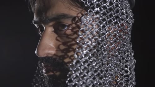 Man in Chainmail Armor