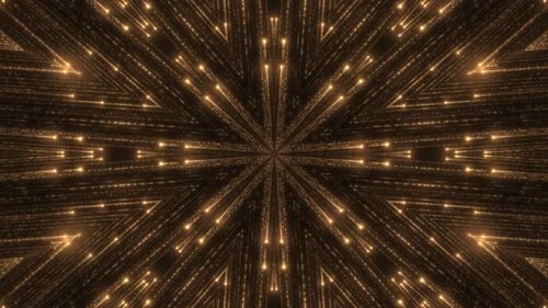 Radiant Golden Particles Kaleidoscope Loop Background