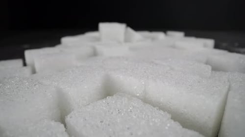 Close Up View of Pile of Sugar Cubes