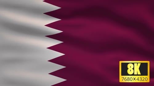 Waving Flag of Qatar Loop Seamless Animation