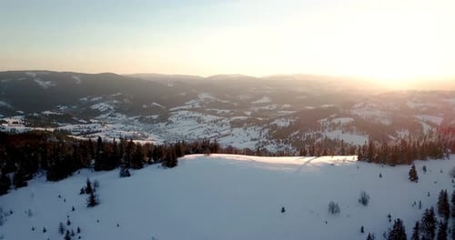 From Great Heigh Fairytale Mountain Landscape Snow Covered Alpine Sharp Peaks