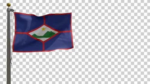 Sint Eustatius National Flag Waving Animation