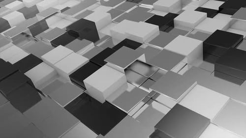 Monochrome Abstract Geometric Cubes Background
