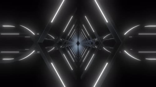 Futuristic Neon Tunnel Loop Background Animation