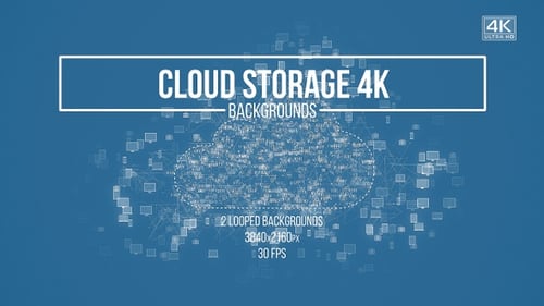 Animated Digital Data Network Cloud Background