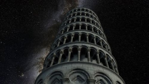 Pisa Tower Milkyway Timelapse