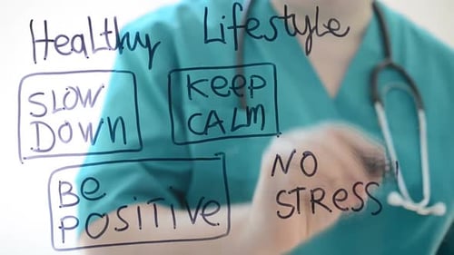 Medical Professional Writes Healthy Lifestyle Message