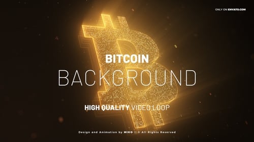 Futuristic Digital Bitcoin Symbol Rotation Animation