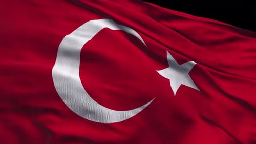 Realistic Waving Flag of Turkey Seamless Loop