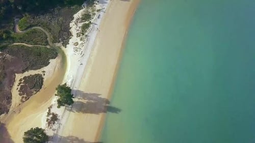 Empty beach aerial