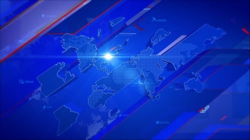 Global News Technology Background with Animated World Map