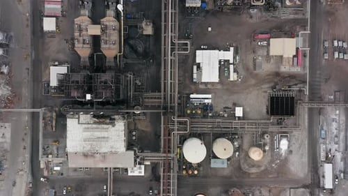 Aerial View of Sprawling Industrial Factory Complex