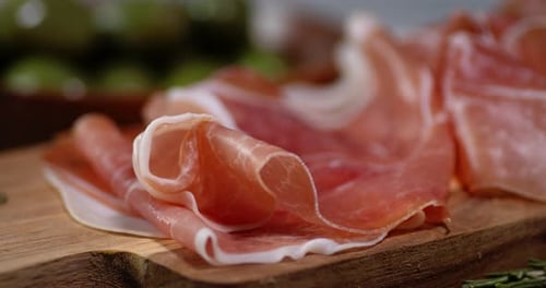 The Antipasto Rotates on the Cutting Board.