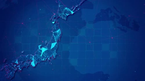 Digital Network Map of Japan for Technology and Data Visualizations