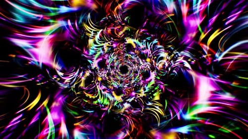Mehrfarbiger Hintergrund mit psychedelischen Linien, Loop, 4K