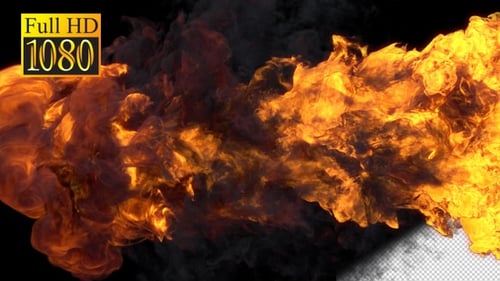 Intense Fiery Explosion with Dissipating Smoke Effect