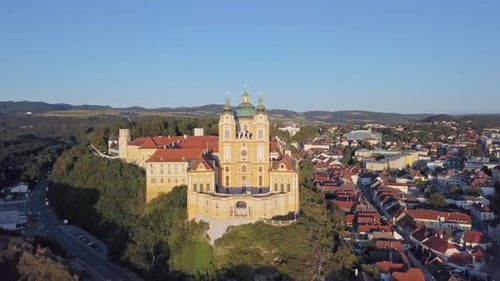 Aerial View of Melk Abbey, Austria