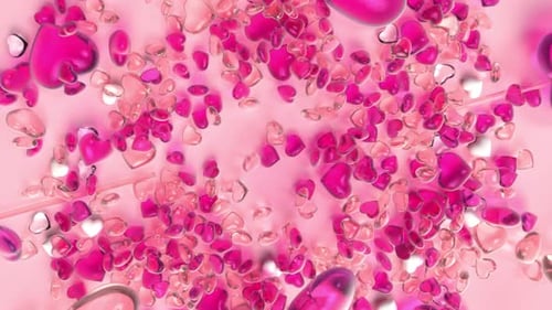 Romantic Falling Hearts and Cupid's Arrow Animation