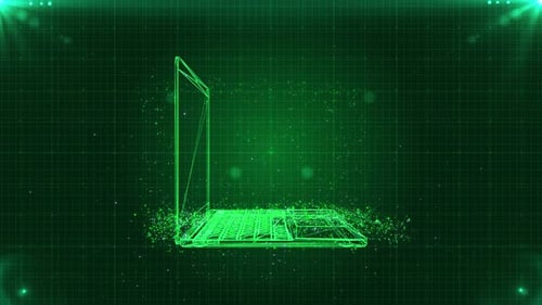 4K Digitaler Futuristischer Hud Green-Laptop