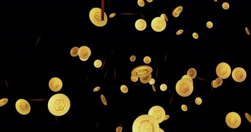 Crypto.com CRO crypto-monnaie pièce d'or chute boucle de pluie