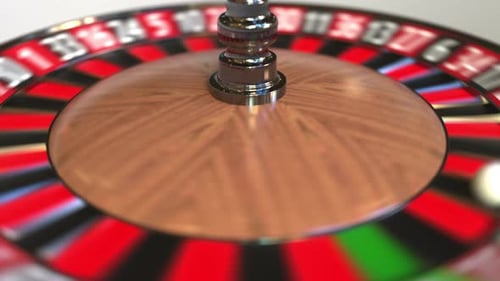Casino Roulette Wheel Ball Hits 19 Nineteen Red