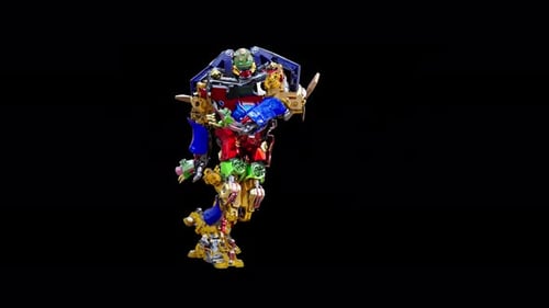Animated Colorful 3D Robot Performing Dynamic Dance Moves