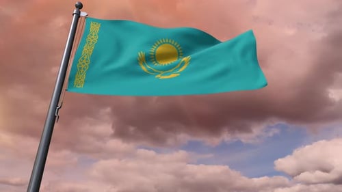 Kazakhstan Flag 4K