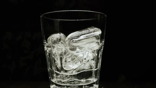 Ice cubes in a clear glass
