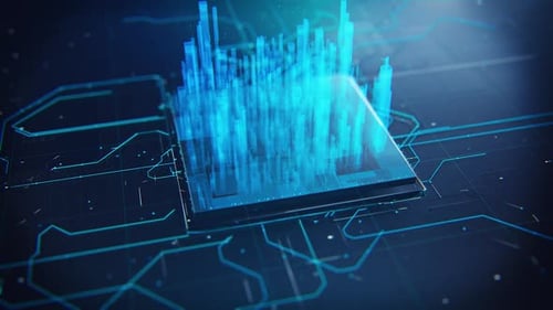 Futuristic City Hologram Grows With Data Information Lines