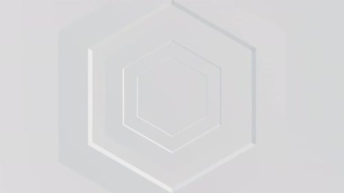 3d Render White Hexagon Tunnel Loop Animation Background