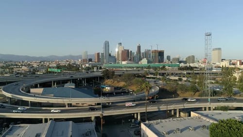 Aerial view in the city of Los Angeles