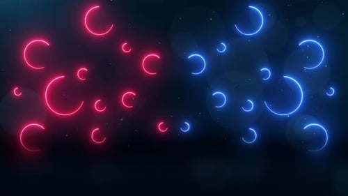 Abstract Neon Circles Background Animation