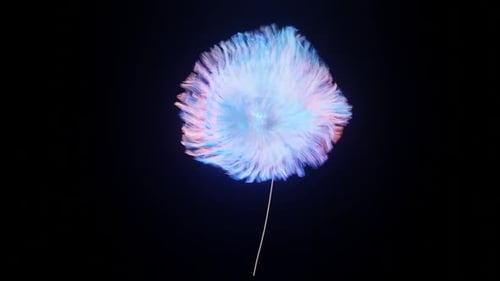 Abstract Glowing Fluid Particle Dandelion Animation