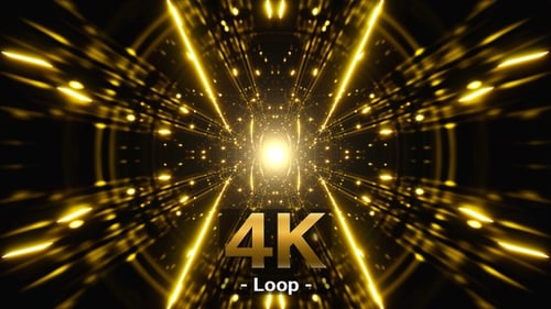 Glittering Geometric Yellow Laser Light Beam VJ Loop