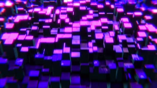 Speeding 3 D Blocks Flyover Loop