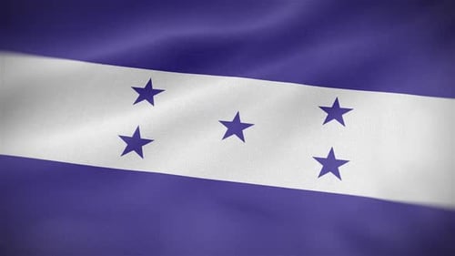 Waving Honduras Flag Realistic Fabric Loop Background