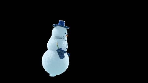 Animated Snowman Character Walking and Waving