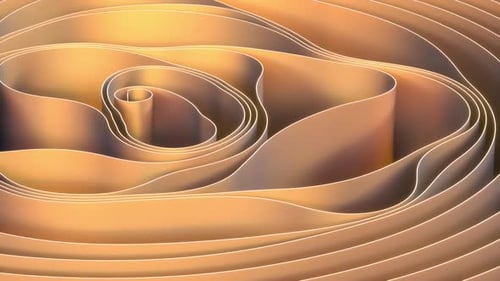 Seamless Abstract Fluid Golden Lines Wavy Background Loop
