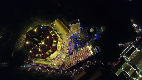 Bird eye view Kek Lok SI temple at night