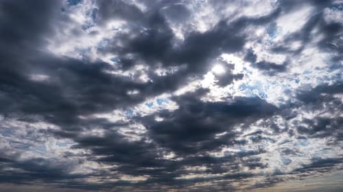 Dramatic Clouds Time Lapse Overhead on Sunny Day