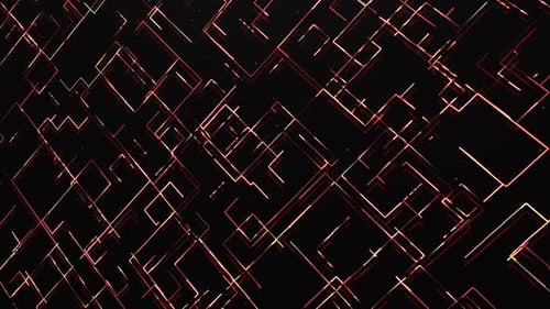Abstract Glowing Digital Grid Lines Loop Background