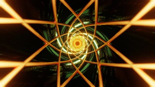 Psychedelischer rotierender bunter Kaleidoskop-Animation Geometrischer Hintergrund