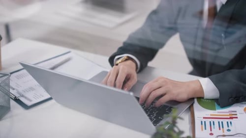 Man Working On Laptop