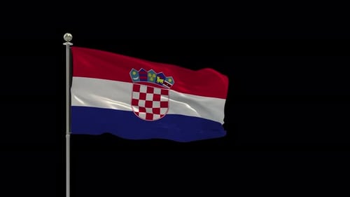 Realistic Waving Flag of Croatia Animation