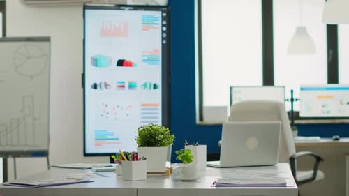 Interior of Empty Start Up Company with No People in It
